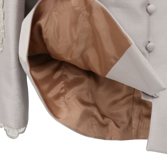 NWT Craig Signer Lined Gray Lace Flower Applique Evening Jacket - Picture 6 of 6